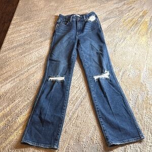 Good American Good Curve Straight high rise Jeans in Blue444 size 24 EUC